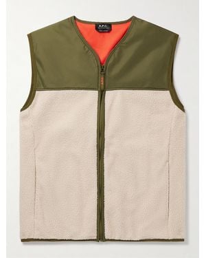 A.P.C. Marty Fleece And Shell Gilet - Natural