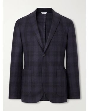 Boglioli Prince Of Wales Wool-Blend Flannel Blazer - Blue