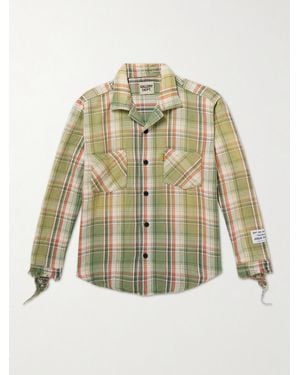 GALLERY DEPT. Marley Logo-appliquéd Distressed Checked Cotton-flannel Shirt - Green