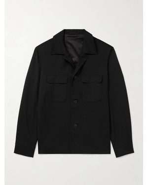 MR P. Wool-Twill Overshirt - Black