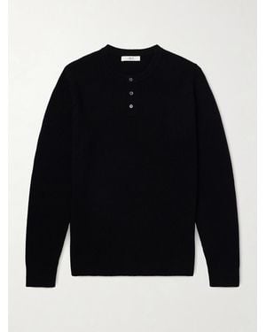 MR P. Ribbed Wool And Cashmere Henley Jumper - Blue