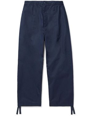 Blue Blue Japan Wide-Leg Cotton-Blend Pants - Blue