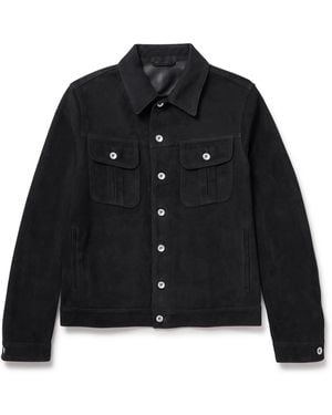 Valstar Davis Suede Trucker Jacket - Black