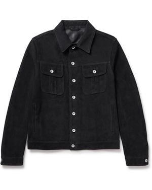 Valstar Davis Suede Trucker Jacket - Black