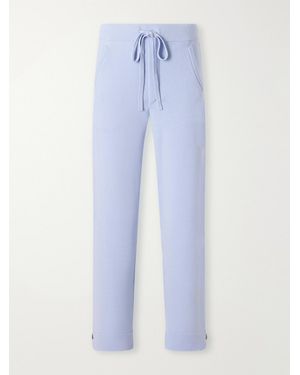God's True Cashmere Straight-Leg Cashmere-Knit Trousers - Blue
