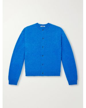 AURALEE Garment-Dyed Alpaca Cardigan - Blue