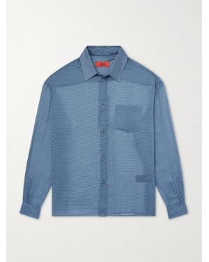 424 Printed Silk-Chiffon Shirt - Blue