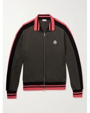 Moncler Logo-Appliquéd Jersey Zip-Up Track Jacket - Black