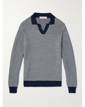Orlebar Brown Horton Cotton Polo Sweater - Blue