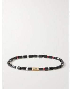 Luis Morais Amor Gold Onyx Beaded Bracelet - Black