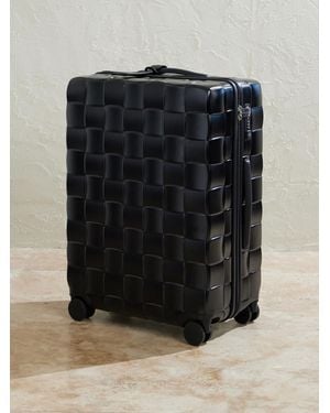 Bottega Veneta Odyssey Leather-Trimmed Intrecciato Polycarbonate Suitcase - Schwarz