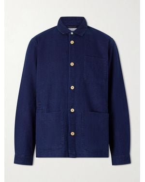 Folk Assembly Checked Cotton Jacket - Blue