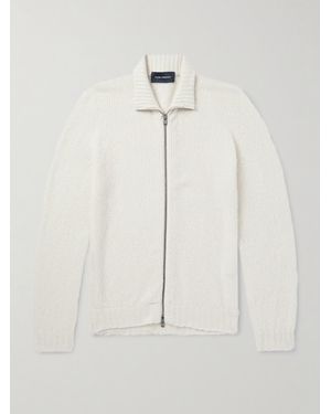Thom Sweeney Merino Wool-Blend Zip-Up Cardigan - Natural