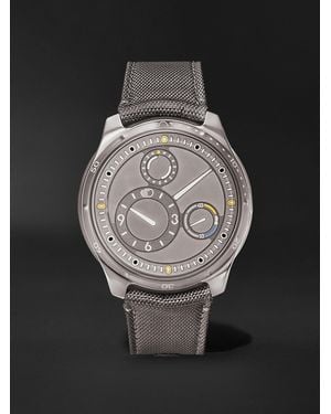 Ressence Type 5 L Automatic 46Mm Titanium And Leather Watch, Ref. No. Type 5 Lum - Black