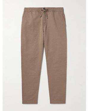 MR P. James Straight-leg Cotton And Linen-blend Twill Drawstring Trousers - Natural
