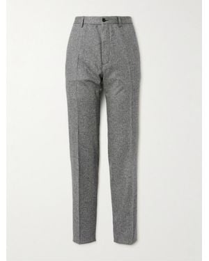 MR P. Phillip Tapered Pleated Wool-Blend Trousers - Grey