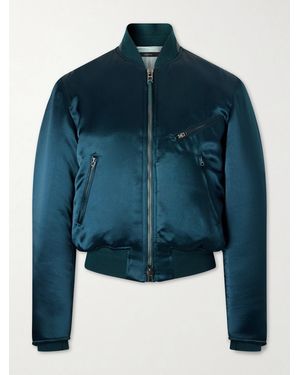 Tom Ford Satin Bomber Jacket - Blue