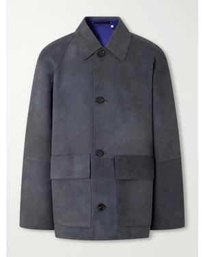 Paul Smith Oversized Bonded-Suede Jacket - Blue