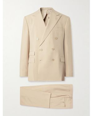 Ralph Lauren Slim-Fit Double-Breasted Silk-Shantung Suit - Natural
