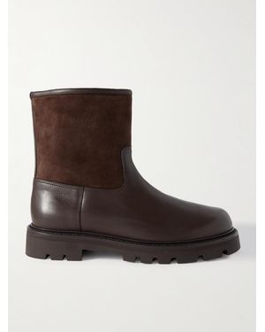 Loro Piana Suilven Walk Shearling-Lined Suede And Leather Boots - Brown