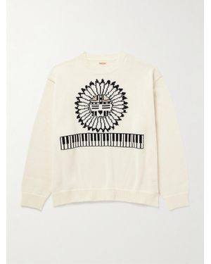 Kapital Cotton-blend Jacquard Jumper - Natural