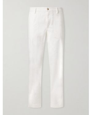 Canali Straight-Leg Cotton-Blend Twill Trousers - White