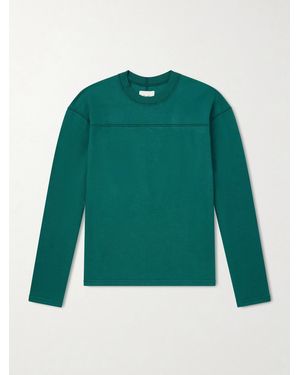 Drake's 77 Appliquéd Cotton-Jersey T-Shirt - Green