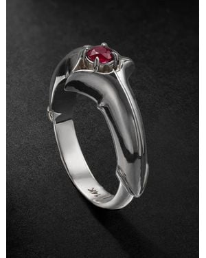 Alex Moss New York Saber 14-Karat Ruby Ring - Black