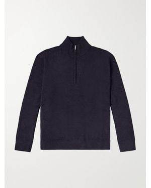 NN07 Danny 6429 Ribbed Chenille Half-Zip Jumper - Blue
