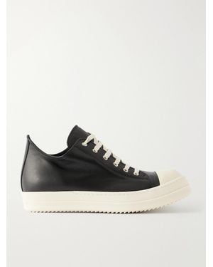 Rick Owens Ramones Full-grain Leather And Rubber Trainers - Black
