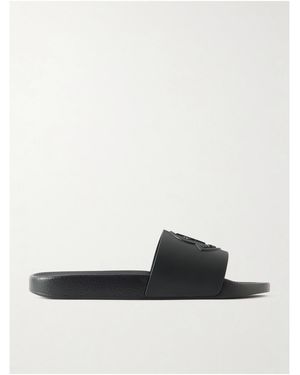 Moncler Basile Logo-Embossed Rubber Slides - White