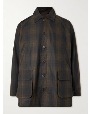 De Bonne Facture Forest Checked Waxed Cotton-Canvas Jacket - Black