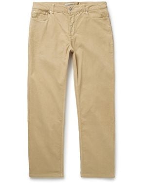 Officine Generale James Slim-Fit Straight-Leg Cotton-Blend Corduroy Pants - Natural