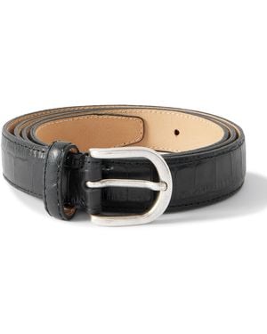 mfpen Occasion 2.5Cm Croc-Effect Leather Belt - Black