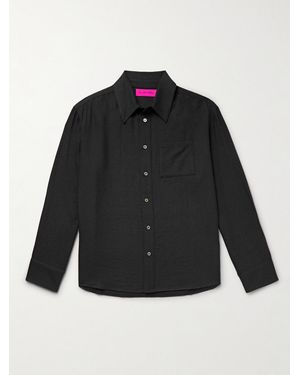 The Elder Statesman Wool And Cashmere-Blend Twill Shirt - Black
