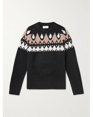 MR P. Geo Intarsia-Knit Wool And Cashmere-Blend Jumper - Black