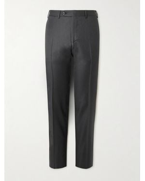 Canali Slim-fit Straight-leg Super 150s Wool-twill Suit Trousers - Grey