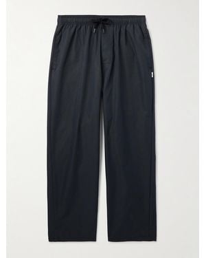 WTAPS Tapered Cotton-Blend Drawstring Trousers - Blue