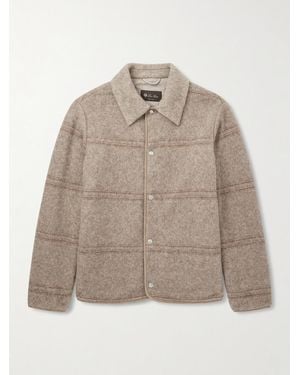 Loro Piana Alta Badia Hemdjacke aus Yakwolle mit Streifen - Natur
