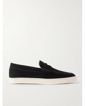 Brunello Cucinelli Pennyloafers aus Veloursleder - Weiß