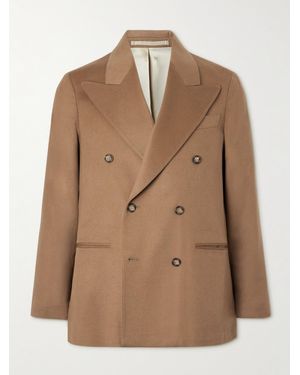 Ghiaia Santo Barillà Double-breasted Cashmere Blazer - Natural