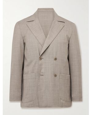 STÒFFA Unstructured Double-Breasted Wool Suit Jacket - Grey