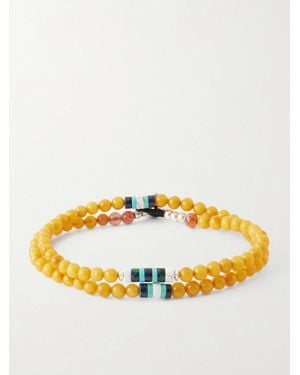Mikia Sterling Silver Multi-stone Beaded Bracelet - Metallic