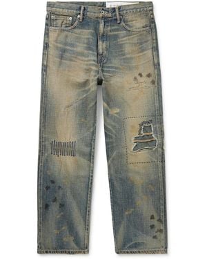 Neighborhood Savage Straight-Leg Distressed Selvedge Jeans - Green