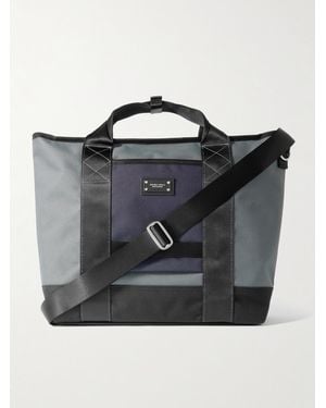 master-piece Defend 2-Way Leather-Trimmed Coated-Canvas Tote Bag - Black