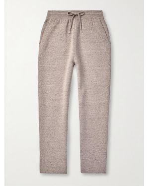 Loro Piana Tapered Linen And Cashmere-Blend Joggers - Natural