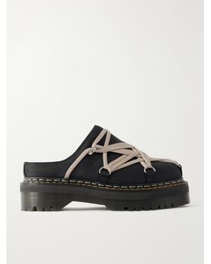 Rick Owens Dr Martens Leather Mules - Black