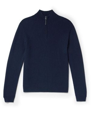 Bogner Derek-1 Virgin Wool And Cashmere-blend Half-zip Ski Midlayer - Blue