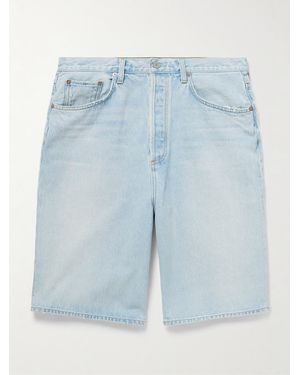 Agolde Skater Straight-Leg Denim Shorts - Blue