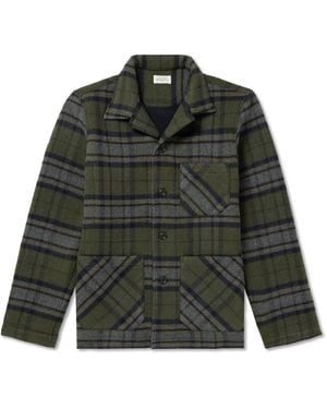 Hartford Perry Checked Recycled Wool-Blend Jacket - Green